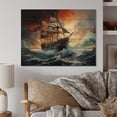 thumbnail image 2 of Designart "Unleashed Storm Fury in Orange III" Nautical & Beach Print on Natural Pine Wood, 2 of 5