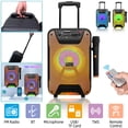 thumbnail image 5 of Vtin 8" Portable Trolley Bluetooth Speaker Small PA System Stereo Heavy Bass Sound Karaoke Machine Microphone Speaker with Subwoofer Mic, Orange, 5 of 12