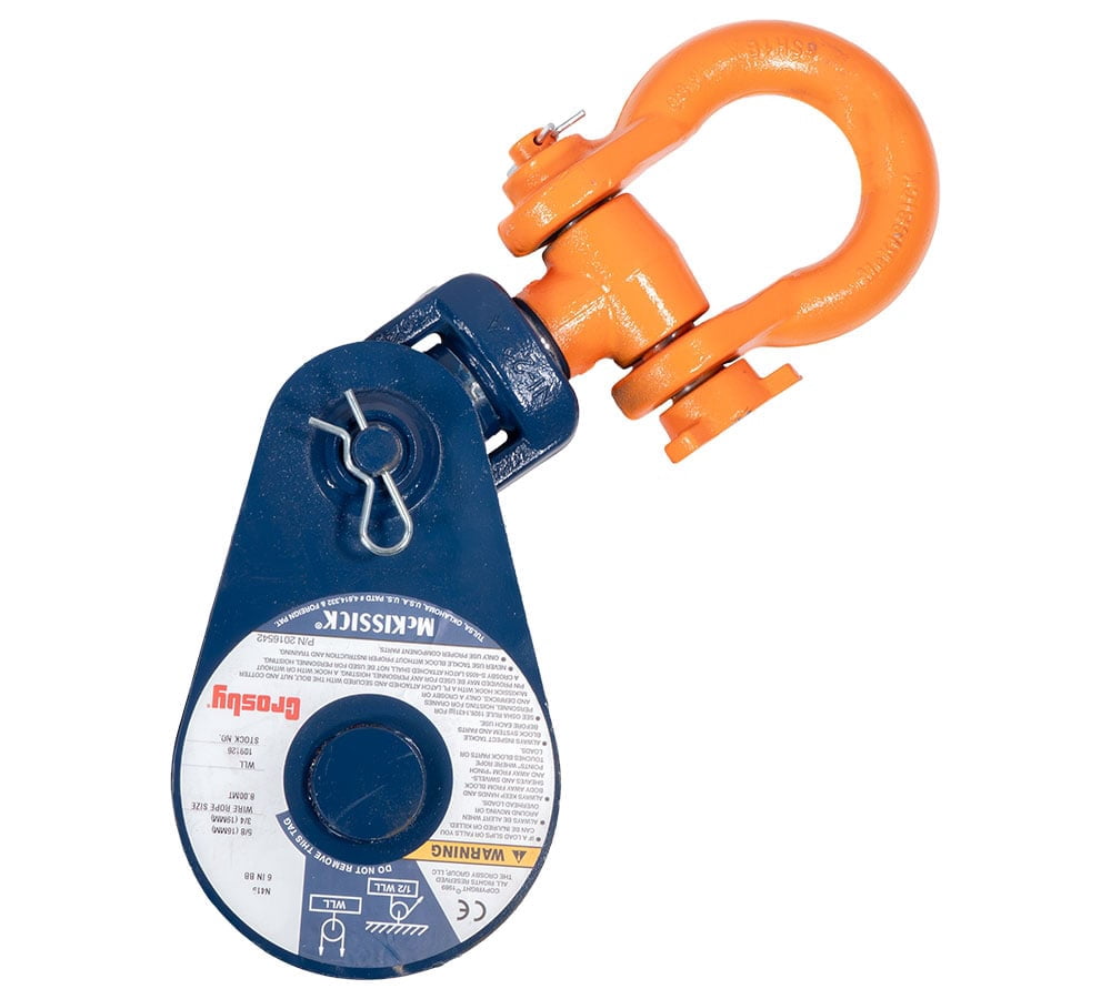 Snatch Block, Wire Rope, 3/4 in Max Cable Size, 16,000 lb Max Load