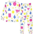 thumbnail image 2 of FORMRS Long Sleeve Top and Pants Pajama Set for Niños 2-Piece Sleepwear, Sizes 18M-8Y, Yellow Retro Round, 2 of 6