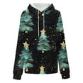 thumbnail image 6 of Lorytime Oversized Fleece Hoodies for Women Christmas Tree Print Sweatshirt Long Sleeve Pullover Drop Shoulder Loose Tops, 6 of 7