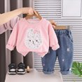 thumbnail image 2 of KPOPLK 2 Piece Girl Clothes Girls Long Sleeve Sweatshirt Pullover Tops + Joggers Pants Fall and Winter Outfit Set Size 6-12 Months, 2 of 9
