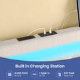 thumbnail image 4 of Greenstell Smart Charging Storage Bed Frame - 900lbs Capacity Noise-Free, Full, Off White, 4 of 7