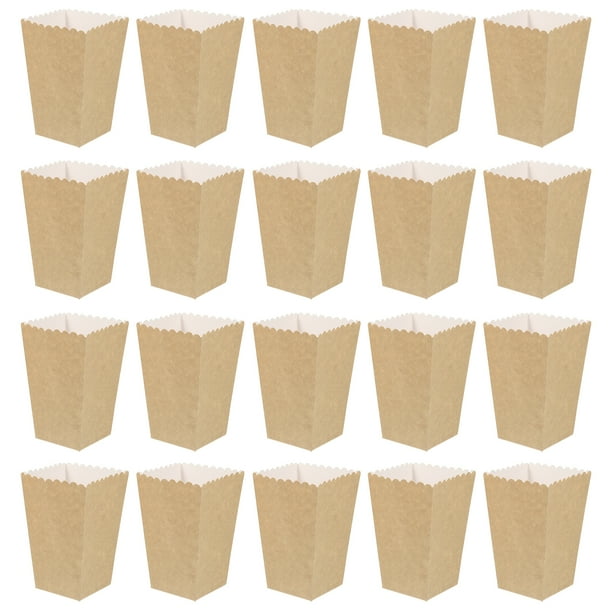 50 cajas de palomitas de maíz de papel sólido, bolsas para dulces, recuerdos de boda, suministros para fiestas de cumpleaños, tamaño 1