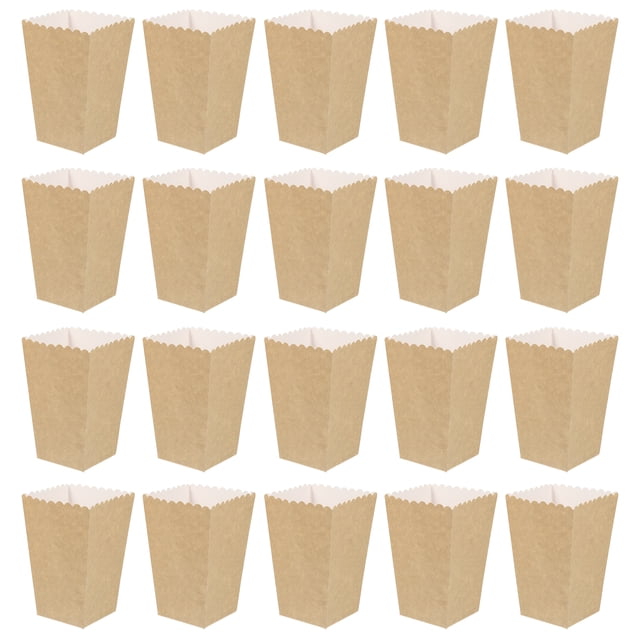 50 cajas de palomitas de maíz de papel sólido, bolsas para dulces, recuerdos de boda, suministros para fiestas de cumpleaños, tamaño 1