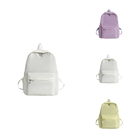School Backpack Solid Color Waterproof Nylon Large Capacity Travel Bag for Men Women Stylish Student Unisex Daypack for College Hiking