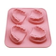 thumbnail image 1 of Silicone Teeth Shaped Tray Creates Four Denture Cubes For Novelty Drinks And, 1 of 9