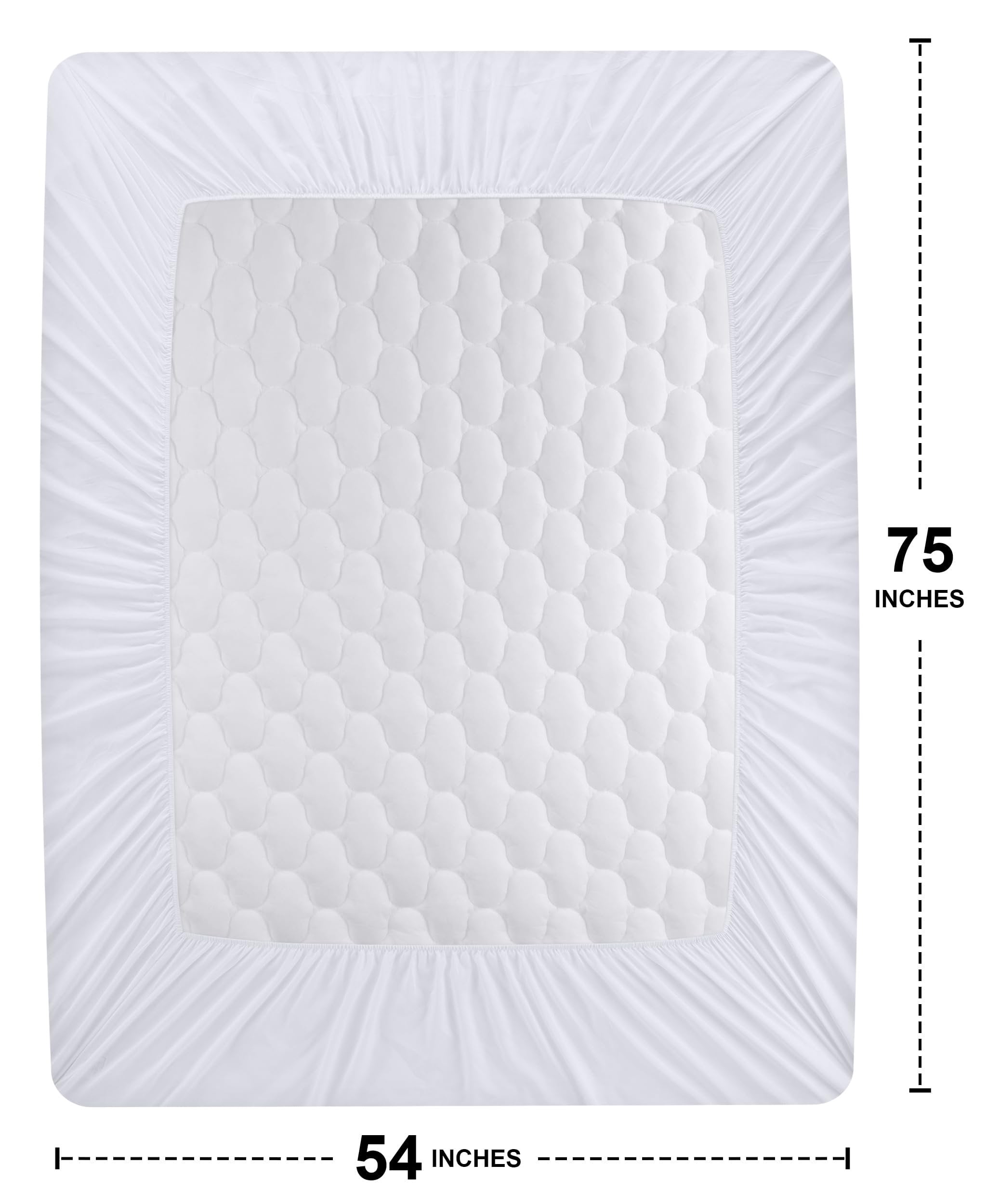 Utopia Bedding 2 Pack Waterproof Mattress Protector, Full Mattress Pad, Noiseless Quilted Fitted Cover with Deep Pocket Stretches up to 16 Inches (White)