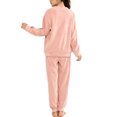 thumbnail image 2 of Jumpingount Conjunto de pijamas para mujer, ropa de dormir de cuello y grueso, conjunto de pijama de manga larga, ropa de mujer, ropa de casa Pijama Rosado Jumpingount AP012951-01, 2 of 6