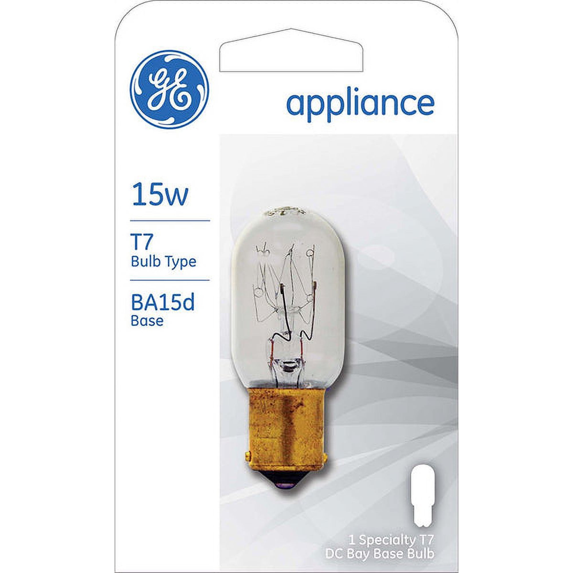 1 PC,GE 35154 Double Contact Bayonet Base T7 Appliance Light Bulb, Clear, 15W, 120V