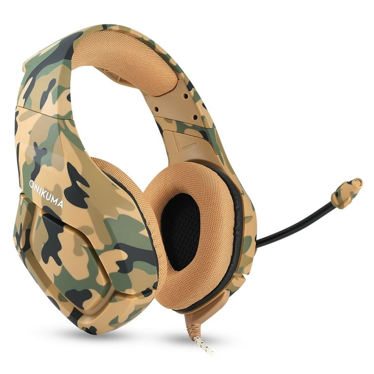 ONIKUMA K1 B Deep Bass Noise Canceling Camouflage Gaming Headphone with Microphone Yellow Walmart