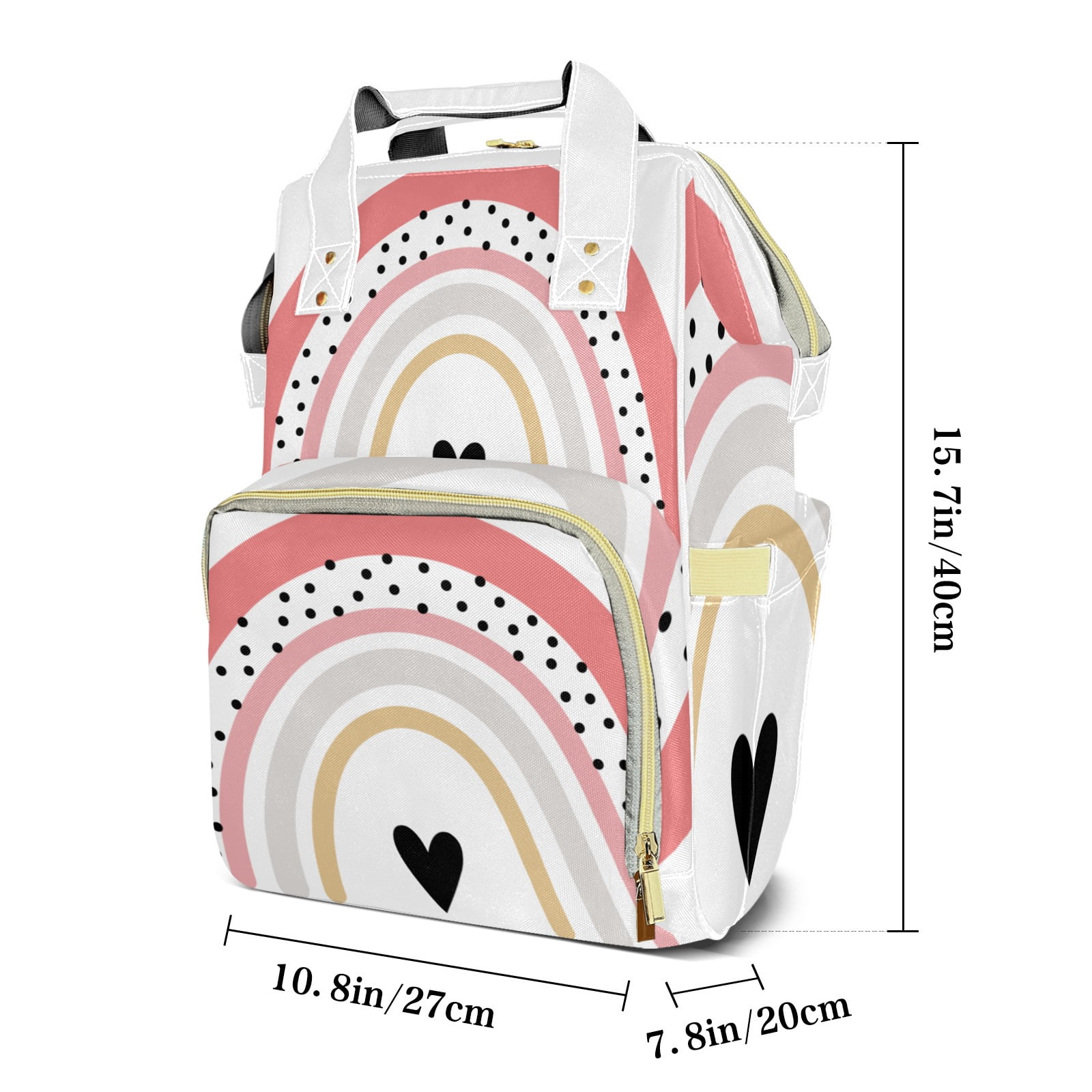Rainbow Diaper Backpack – Large Capacity, Insulated Baby Bottle Pocket, Multifunctional Mommy Bag for Boys & Girls