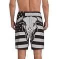 thumbnail image 3 of Kdxio Bull Skull on the US Flag Print Mens Sleep Shorts Bottoms Soft Comfy Pajama Wear Pants with Drawstring Pockets, 3 of 7