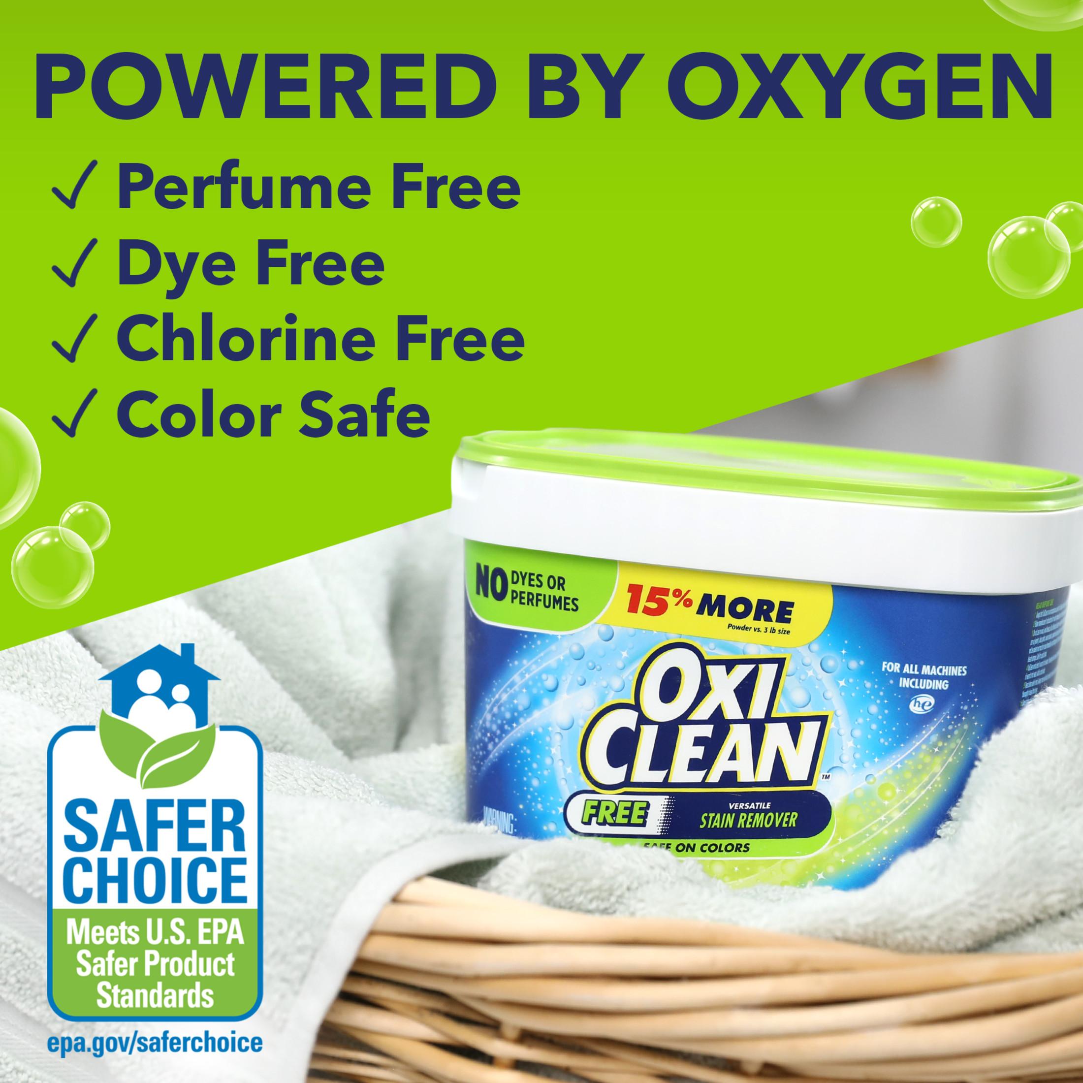 OxiClean Free Versatile Stain Remover Powder, 3 lb photo 4