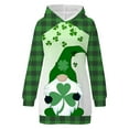 thumbnail image 3 of Brilliant St. Patrick's Day Dress Fashion Women Clover Print Pullover Pocket Hooded Long Sleeve Loose Dress Spring Dresses 2024(White,XXL), 3 of 4