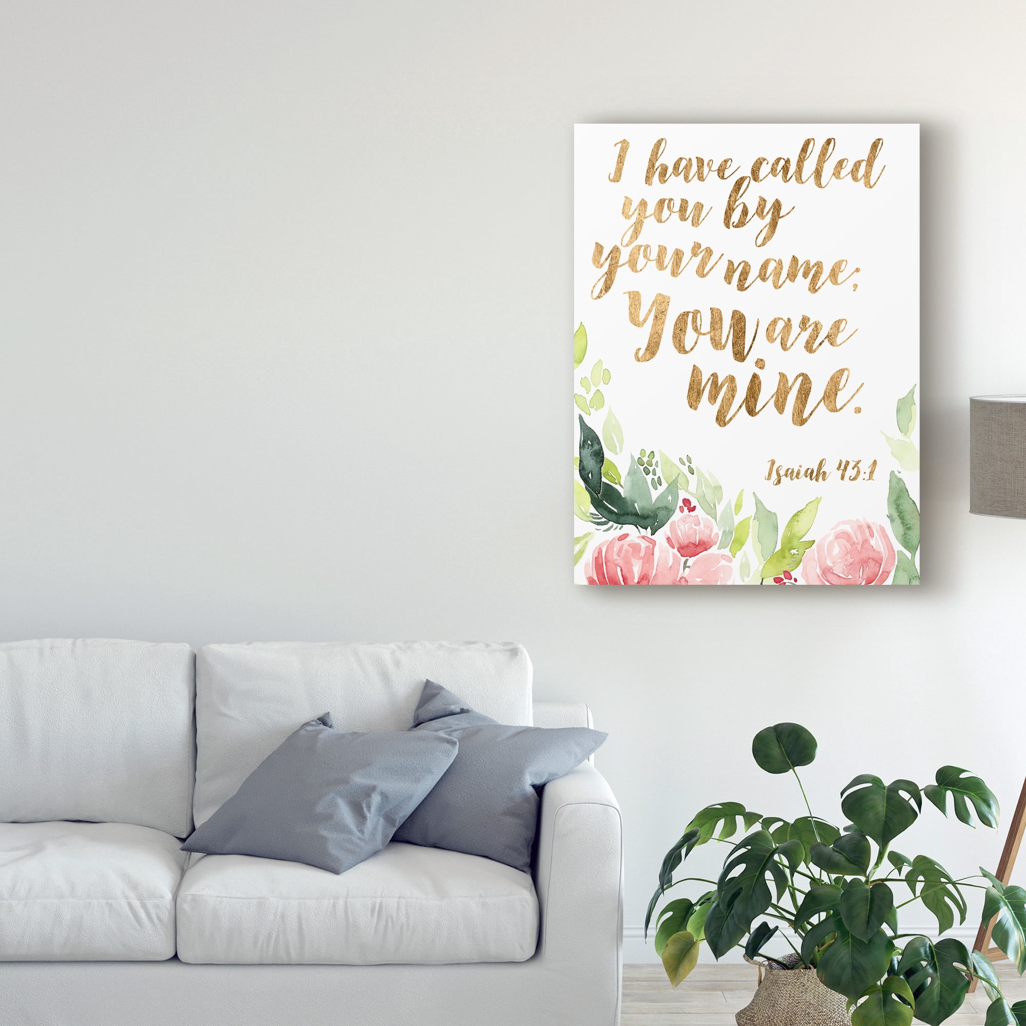 Trademark Fine Art 'Grace Words Floral I' Canvas Art by Studio W