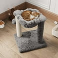 thumbnail image 2 of Amolife 14.1" Cat Tree with Hammock, Sisal Scratching Post, Plush Bed, Stable Cat Furniture for Indoor Cats and Kittens, Grey, 2 of 7