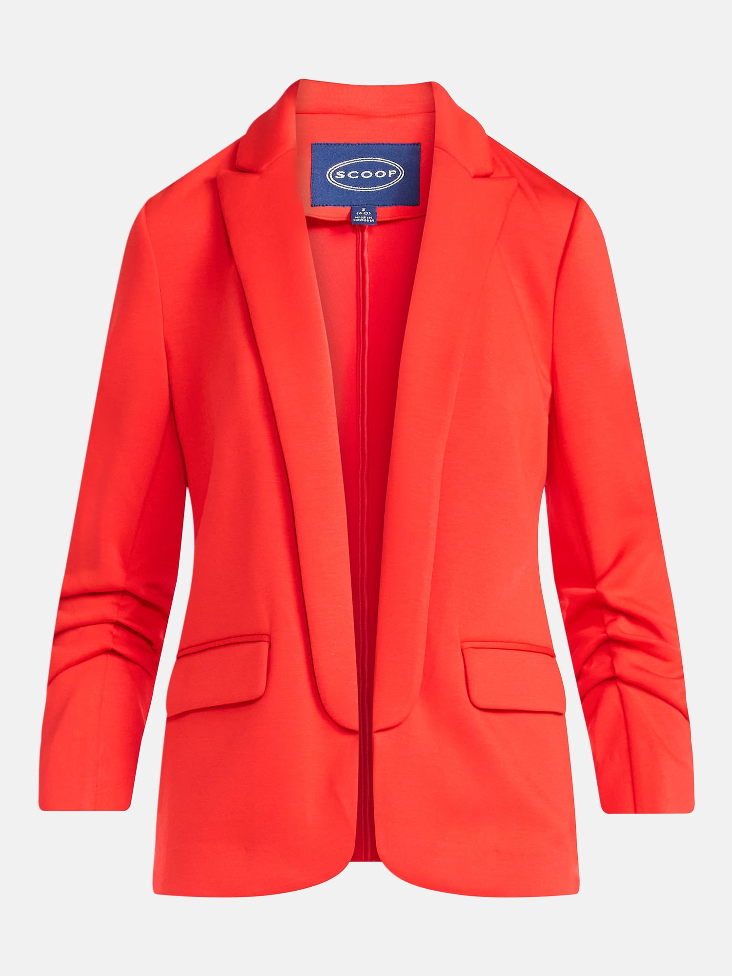 Scoop Women's and Women’s Plus Ultimate ScubaKnit Relaxed Blazer with Scrunch Sleeves, Sizes XS-4X