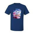 thumbnail image 2 of Wild Bobby, Cute Trippy Space Cat Riding Pizza, Animal Lover, Men Graphic Tees, Royal, 5XL, 2 of 3