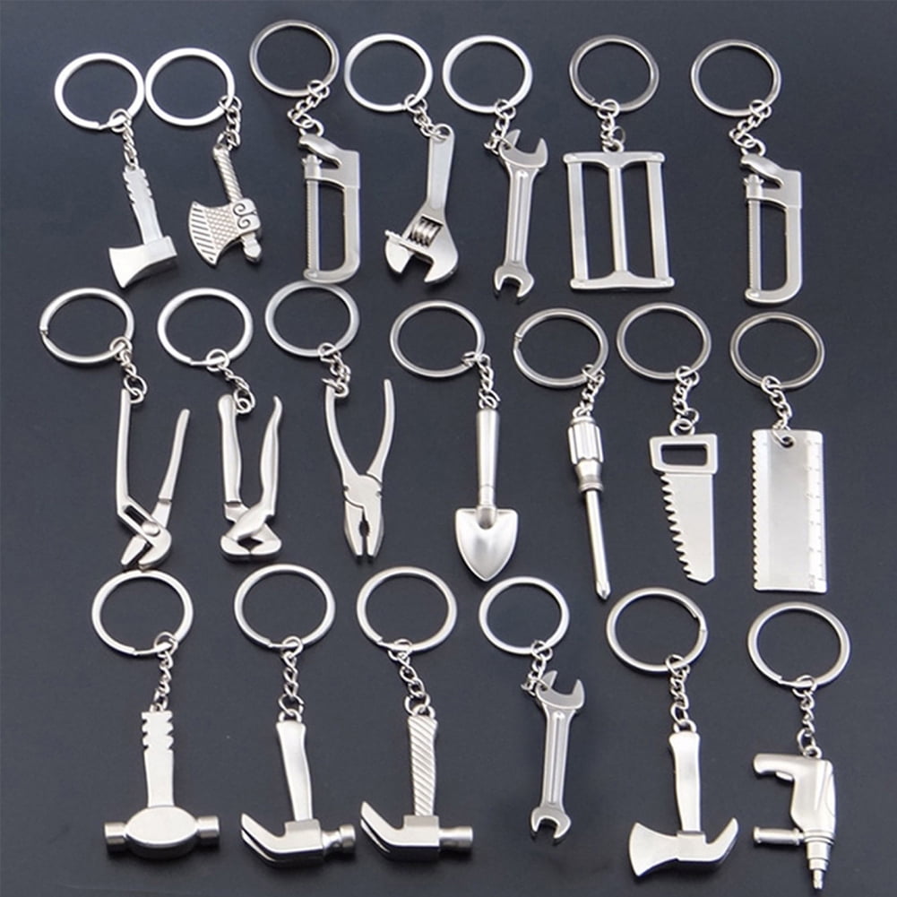 Modern Men Silver Long Stainless Steel Keyring Keychain Keyfob Key Safety Holder 