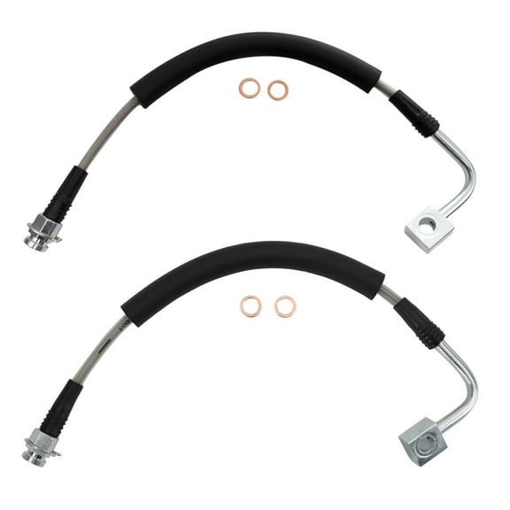 TRQ Performance Front Brake Hose Set BLA63336 Fits Select 2012-2015 Ram C/V , 2008-2020 Dodge Grand Caravan , 2009-2014 Volkswagen Routan , 2008-2012 Chrysler Town & Country