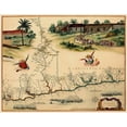 thumbnail image 2 of Blaeu 32x26 Black Ornate Wood Framed with Double Matting Museum Art Print Titled - Brazilian Coast Brazil South America - Blaeu 1662, 2 of 4