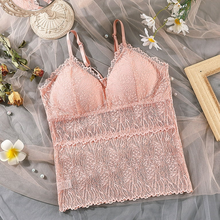 HAPIMO Everyday Bras for Women Gathered Wire Free Stretch Underwear Lace  Chest Tube Padded Camisole Sexy Ultra Light Lingerie Comfort Daily  Brassiere