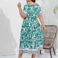 thumbnail image 4 of Vestido de Verano de Manga Corta para Mujeres Moda Sexy Tamaño Grande Impresión Plegado Cuello en V, Playa Casual Y Vestido de Fiesta, 4 of 8