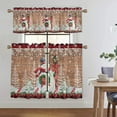 thumbnail image 4 of CUH Xmas Kitchen Valance Christmas Cafe Tier Scarf Slot Top Short Window Curtain Rod Pocket Half Window Drapes Curtain Panel Style-F 2pc-Tier Curtain: W:52''x H:54'', 4 of 6