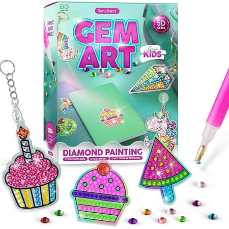 Dan&Darci Gem Art  Kids Diamond Painting Kit - Big 5D Gems - Arts and Crafts for Kids  Girls and Boys Ages 6-12 - Gem Painting Kits - Best Tween Gift Ideas for Girls Crafts Age 4-12