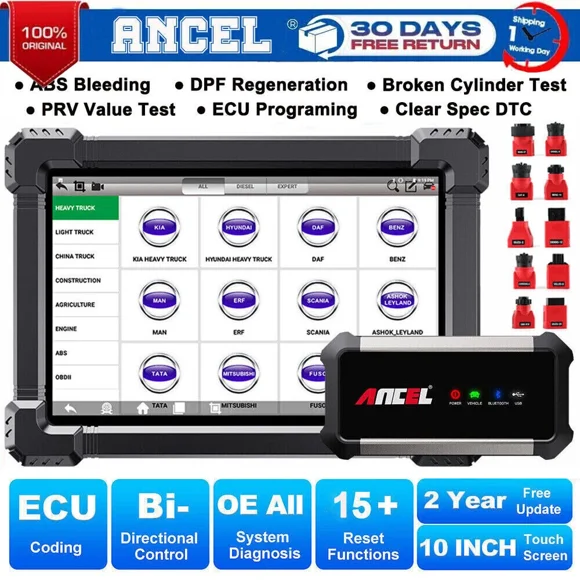 ANCEL X7HD Heavy Duty Diesel Truck Scanner Full System Diagnostic Tool ECU DPF Regen