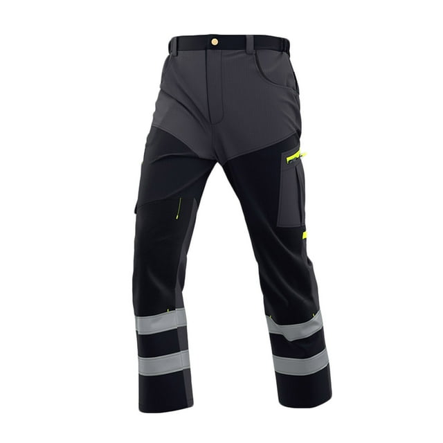fheaev Cargo Pants for Men Men Casual Faddish Solid Patchwork Zipper Multiple Pockets Pants Trousers