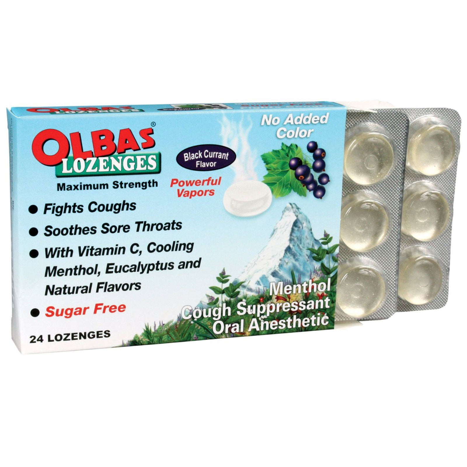 Olbas Therapeutic Olbas Lozenges Sugar Free Black Currant Flavor 24 ...