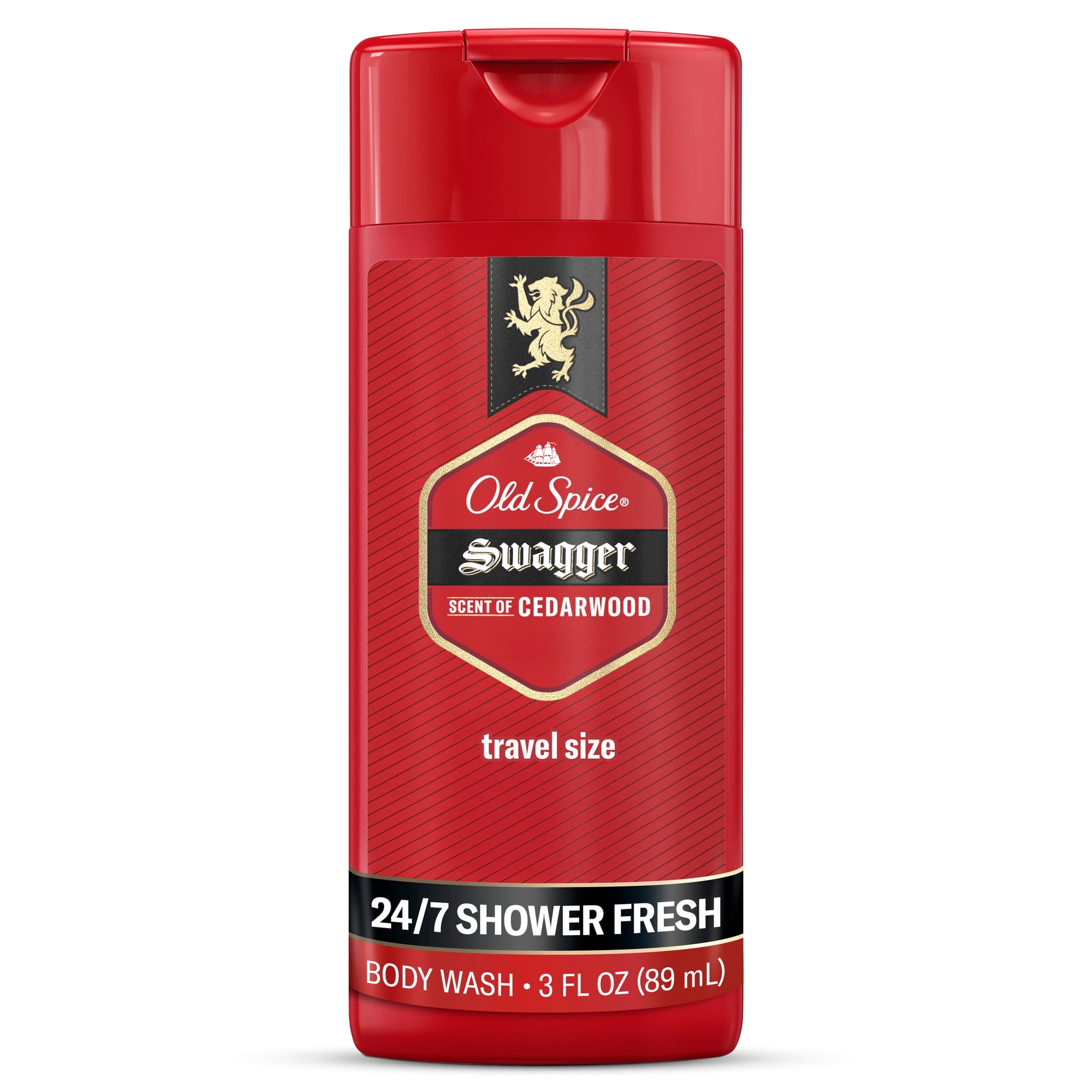 Old Spice Body Wash for Men, Red Collection, Shower Fresh, Lasting Scent, Swagger Scent, 3 fl oz