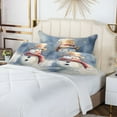 thumbnail image 6 of Happy Snowman with Scarf Plush Pillow Cases Queen Size Ultra Soft Warm Pillowcases with Zipper 20"x30", 6 of 9