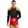 thumbnail image 2 of CHICTRY Men Halloween Ringmaster Dancewear Long Sleeve Tassel Jumpsuits Bodysuits Black L, 2 of 5