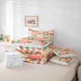 thumbnail image 6 of Homewish Cute Cartoon Floral 7-Piece Bedding Comforter Set,Rainbow Striped King Bedding Sets,Classic Geometric Plaid Bed Sheets For Girls,Microfiber Bedroom Decor Reversible, 6 of 8