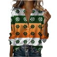 thumbnail image 1 of Camisetas de Manga Larga de las Mujeres Casual Día de San Patricio Unisex Imprimir Botón Arriba, Camisetas de Manga Larga de las Mujeres, 1 of 6