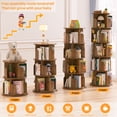 thumbnail image 6 of Homieasy Rotating Bookshelf, 360 Display Wood Spinning Bookshelf Tower, 5 Tier Floor Standing Bookcase Storage Rack, Revolving Bookcase Corner Bookshelf for Small Space, Rustic Brown, 6 of 8