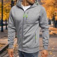 thumbnail image 5 of Lightweight Men's Fitness Hoodie Full Zip Adjustable Drawstring Hoods Sweatshirt Jackets For Training Hiking Daily Wear, 5 of 7