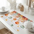 thumbnail image 5 of Thanksgiving Pumpkin Placemats Set of 4 Autumn Orange Green Leaves Vintage Wood Texture Heat Insulated Linen Place Mats, Washable Stain-Proof Table Mats for Dining Tables Holiday Decor 13x19inch, 5 of 9