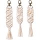 thumbnail image 1 of Mini llavero para bolso con pompones, bonitos accesorios artesanales para coche, llavero, teléfono, cartera, regalo único, suministros para fiestas, blanco natural, paquete de 3 JAMW Sencillez, 1 of 5