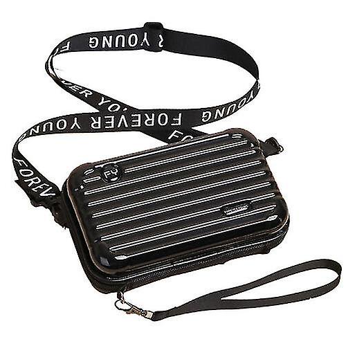 Hard Shell Cosmetic Bag Women Mini Suitcase Shape Crossbody Bag Shoulder Bag