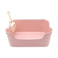 thumbnail image 1 of Cat for Rabbit with Cat Litter Shovel Splashproof Pet Litter Tray Pink, 1 of 8