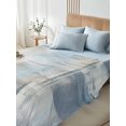 thumbnail image 5 of Blue Beige Flat Sheets Only Twin XL Size, Soft Breathable Bed Top Sheets for Mattress, Oil Painting Abstract Art Contemporary Luxury Bedding Flat Sheets for Home Hotel Bedroom Bed Protection, 5 of 9
