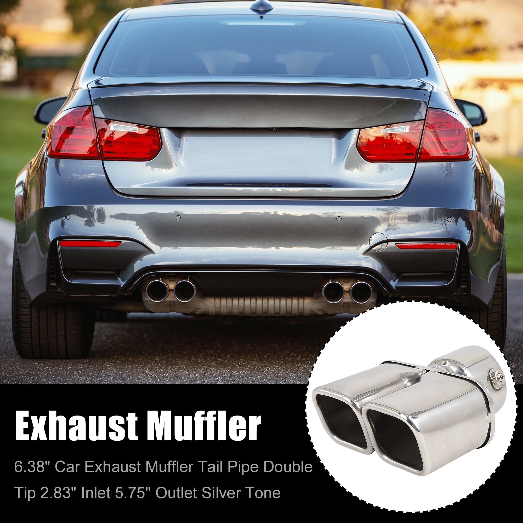 6.38 Inch Stainless Steel Car Exhaust Muffler Tail Pipe Double Wall Tip