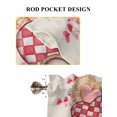 thumbnail image 6 of Valentine's Day Living Room Curtains 2 Panel, Pink Love Heart Rugby Buffalo Plaid Beige Cafe Window Treatment, Farmhouse Bedroom Bathroom Kitchen Curtains Drapes 104"x45", 6 of 6