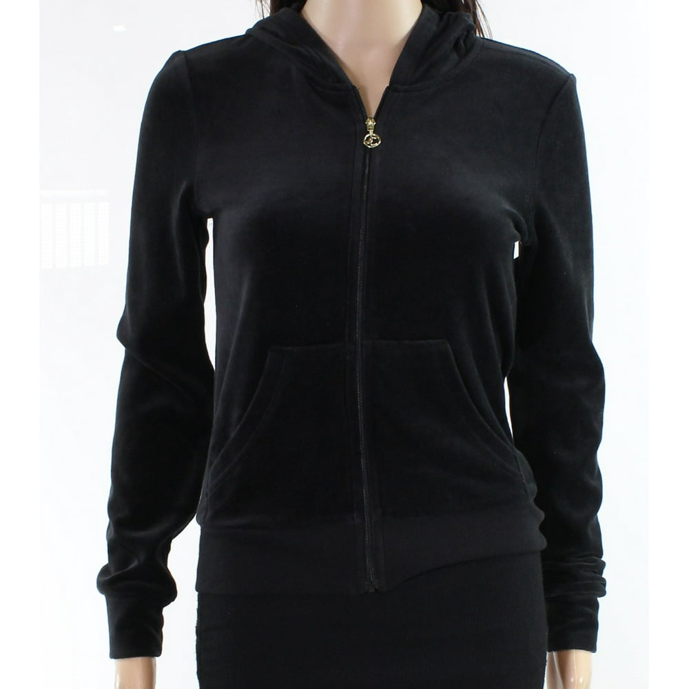 Juicy Couture - Juicy Couture NEW Black Womens Size XS Velour Hooded ...