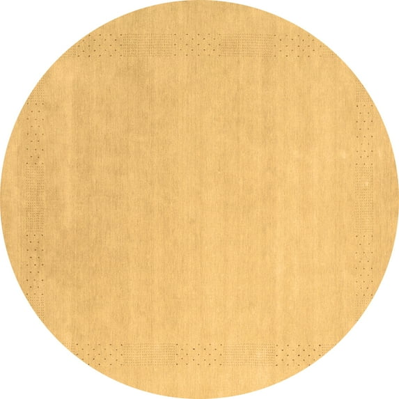 Ahgly Company Indoor Round Solid Brown Modern Area Rugs, 8' Round