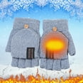 thumbnail image 2 of Winter Sports Knitted Warm Convertible Mittens for Men with Flip Top Fingerless Design for Cold Weather, 2 of 5